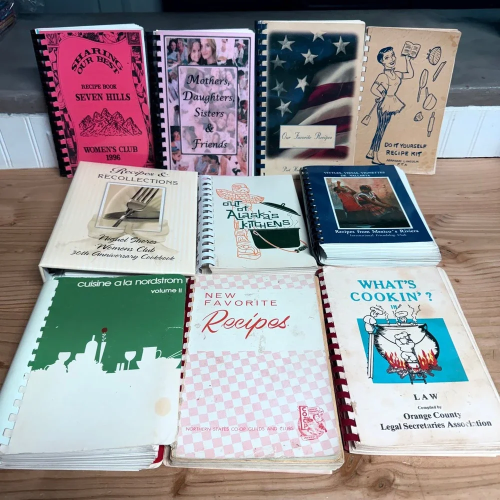 Lot of 10 Vintage Spiral Cookbooks Nordstrom Alaska Mexico Community DIY